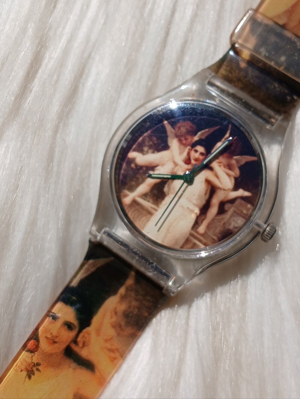 Vintage Cherub Watch Angel Cherubim Wrist Jewelry Victorian Classico Japan Retro